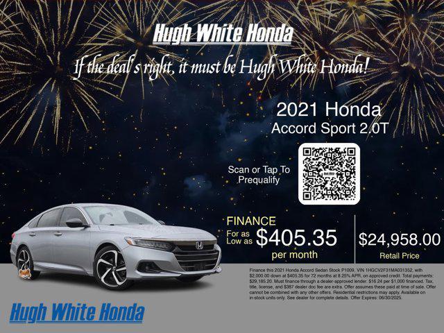 used 2021 Honda Accord car, priced at $24,222