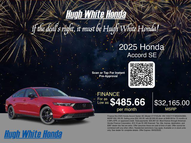 new 2025 Honda Accord car, priced at $32,165