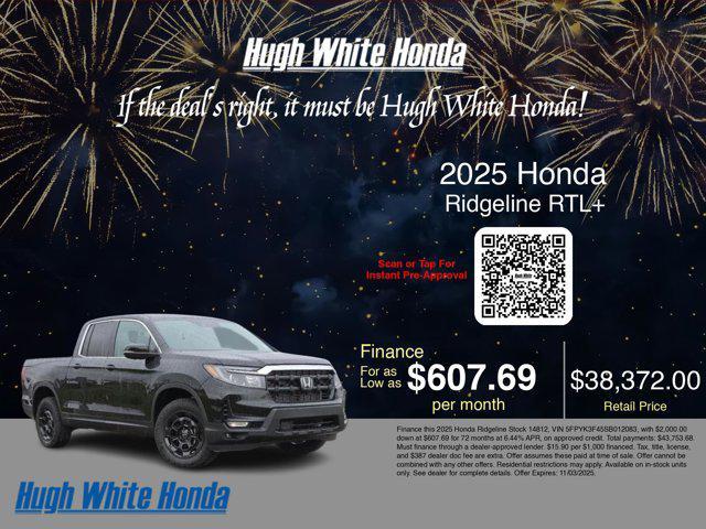 used 2025 Honda Ridgeline car, priced at $38,140