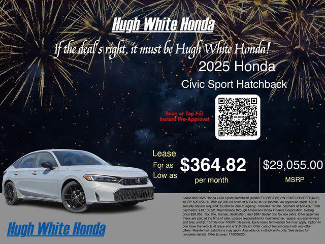 new 2025 Honda Civic car, priced at $29,055