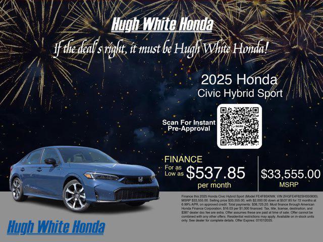new 2025 Honda Civic Hybrid car, priced at $33,555