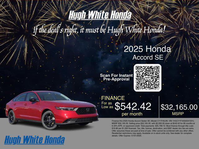 new 2025 Honda Accord car, priced at $32,165