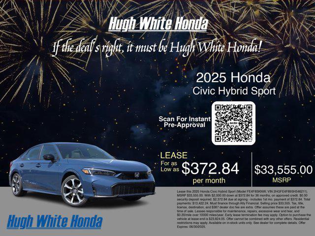 new 2025 Honda Civic Hybrid car, priced at $33,555