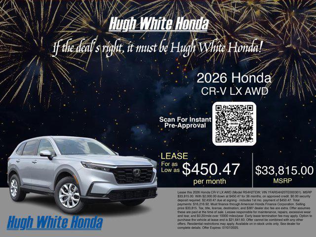 new 2026 Honda CR-V car, priced at $33,815