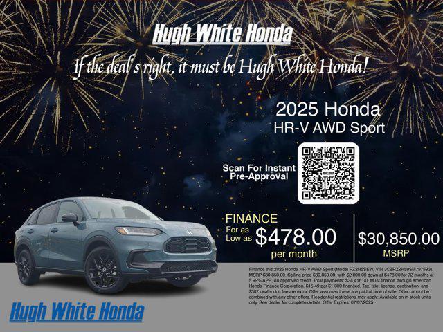 new 2025 Honda HR-V car, priced at $30,850