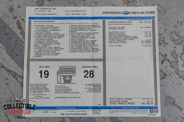 used 2003 Chevrolet Corvette car, priced at $44,900