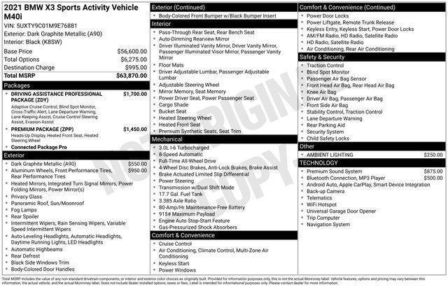 used 2021 BMW X3 car, priced at $32,989