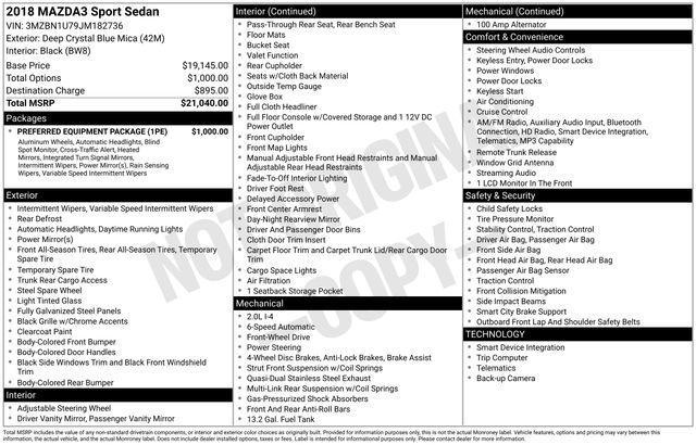 used 2018 Mazda Mazda3 car, priced at $13,489