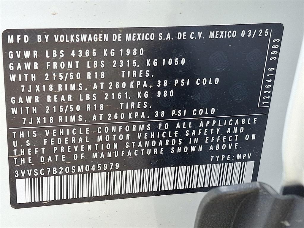new 2025 Volkswagen Taos car, priced at $30,306