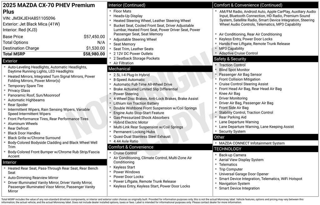 used 2025 Mazda CX-70 car, priced at $42,495