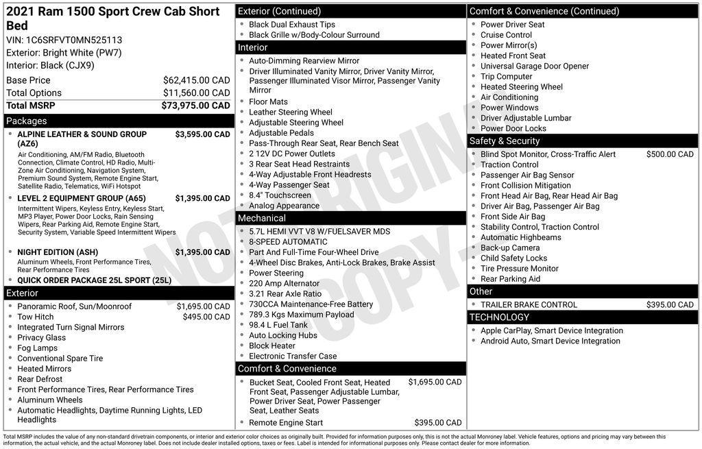 used 2021 Ram 1500 car, priced at $32,995