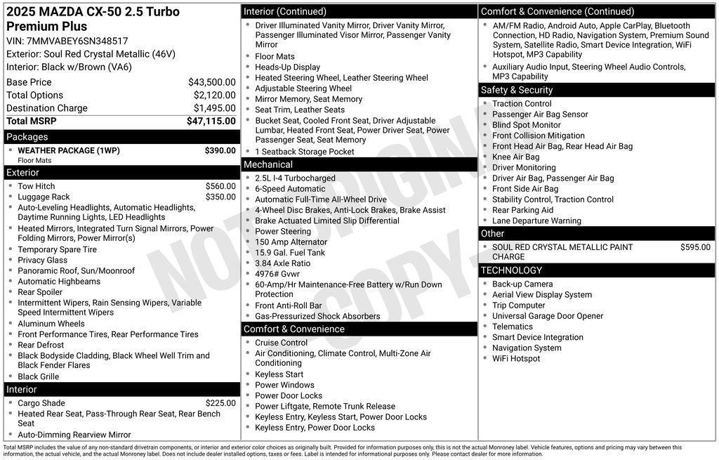 used 2025 Mazda CX-50 car, priced at $36,995