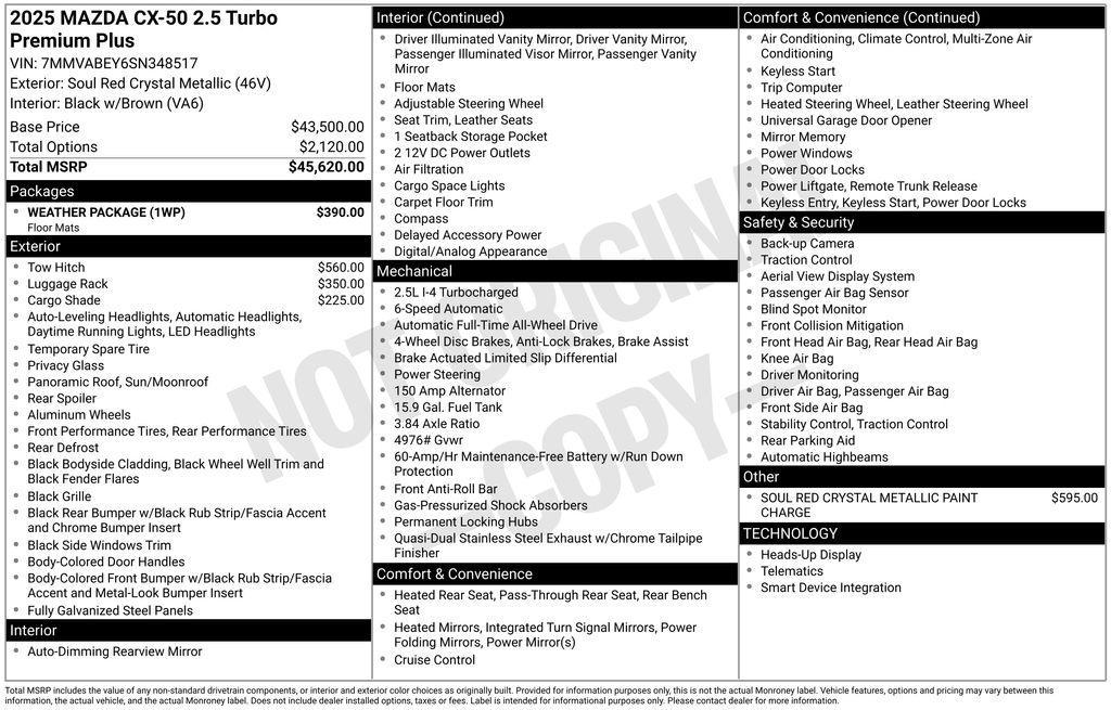used 2025 Mazda CX-50 car, priced at $38,126