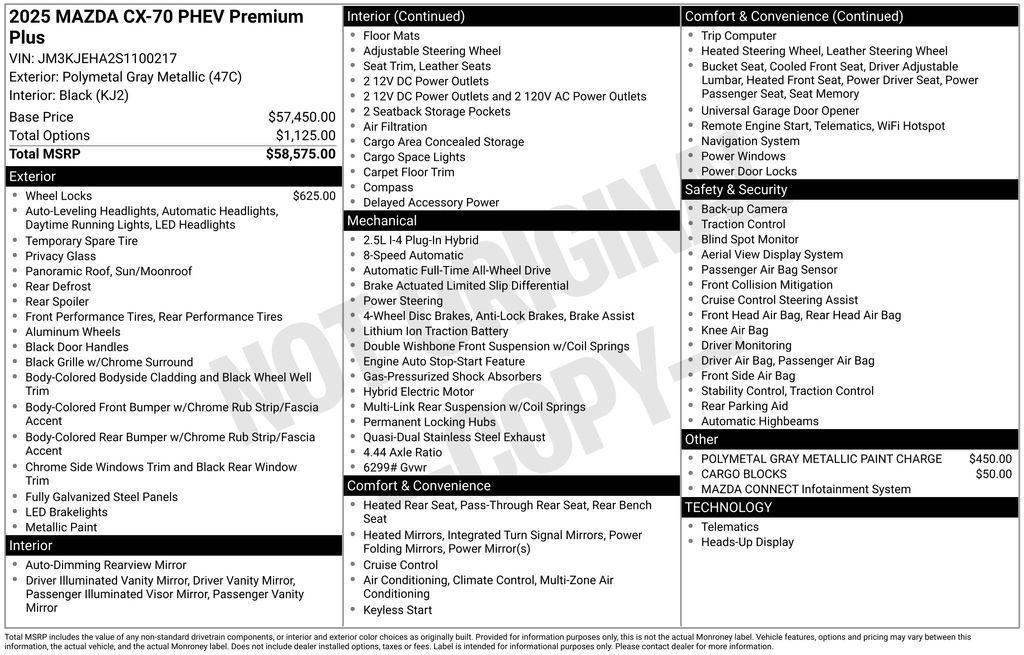 used 2025 Mazda CX-70 car, priced at $58,405