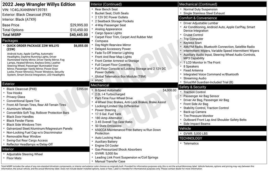 used 2022 Jeep Wrangler car, priced at $30,557