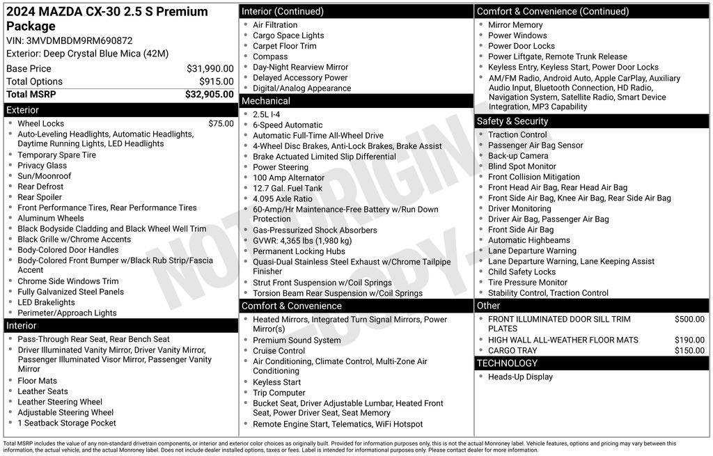 used 2024 Mazda CX-30 car, priced at $32,342