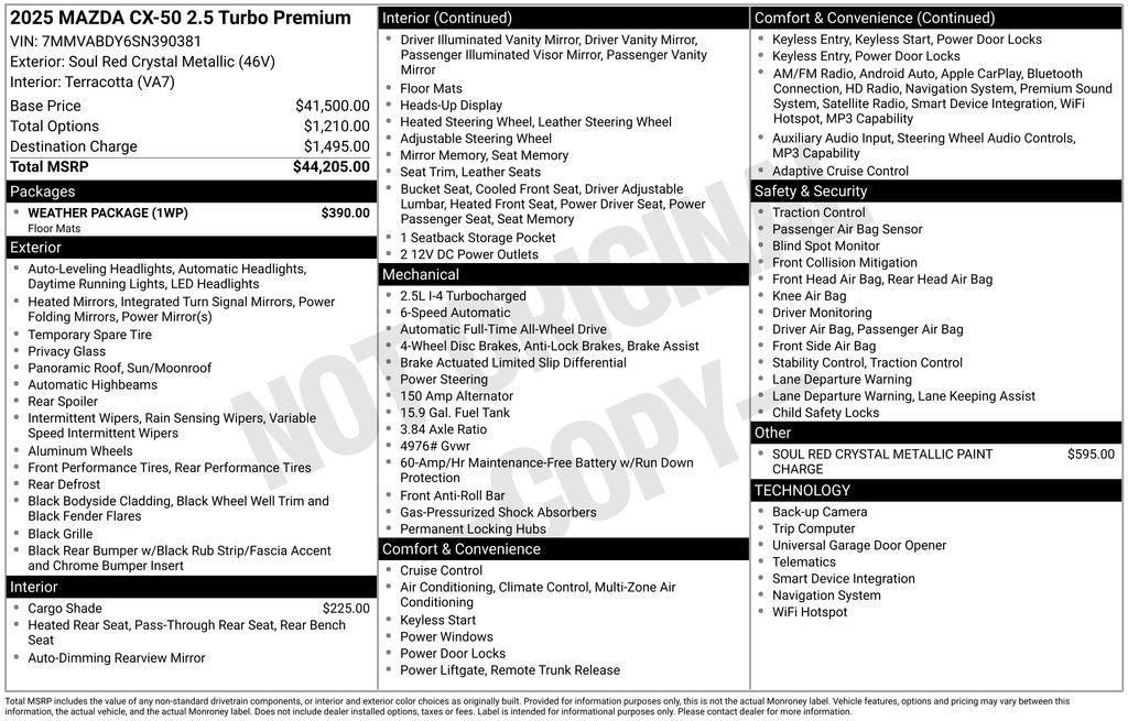 used 2025 Mazda CX-50 car, priced at $37,495