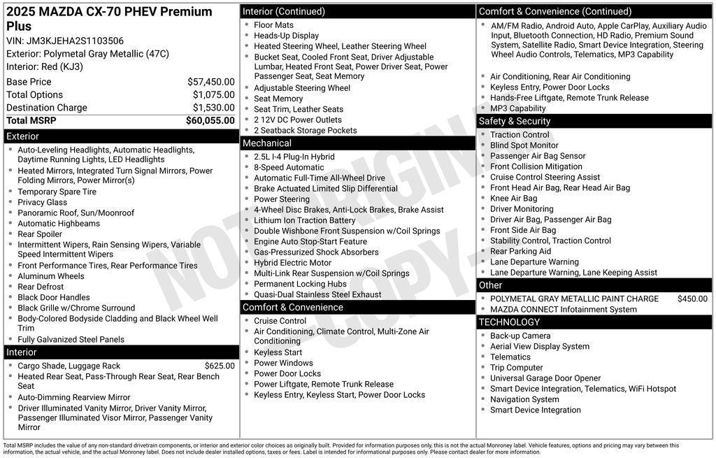 used 2025 Mazda CX-70 car, priced at $42,995
