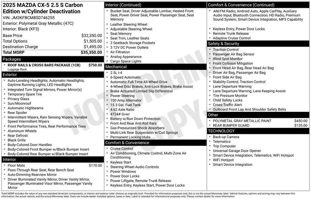 new 2025 Mazda CX-5 car, priced at $32,554