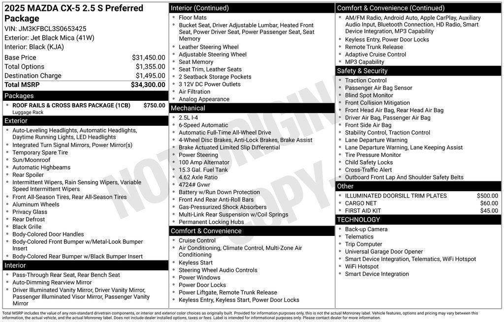 new 2025 Mazda CX-5 car, priced at $31,168