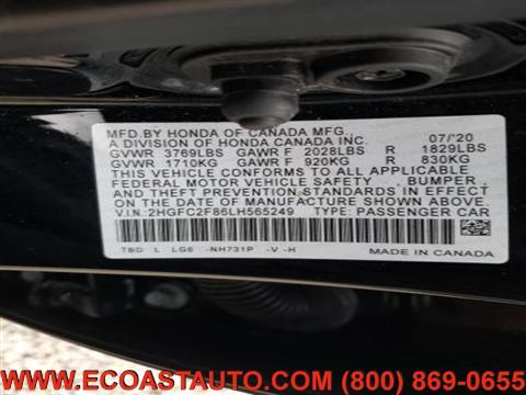 used 2020 Honda Civic car, priced at $13,795