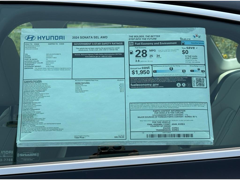 used 2024 Hyundai Sonata car, priced at $27,027