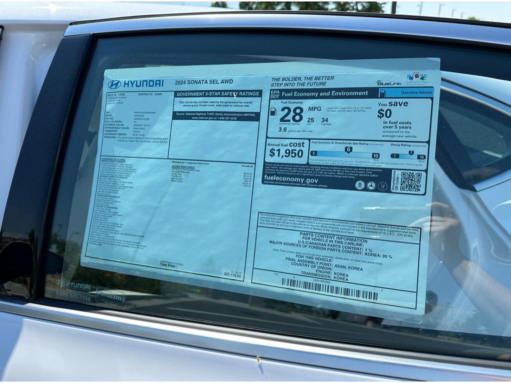 used 2024 Hyundai Sonata car, priced at $28,278