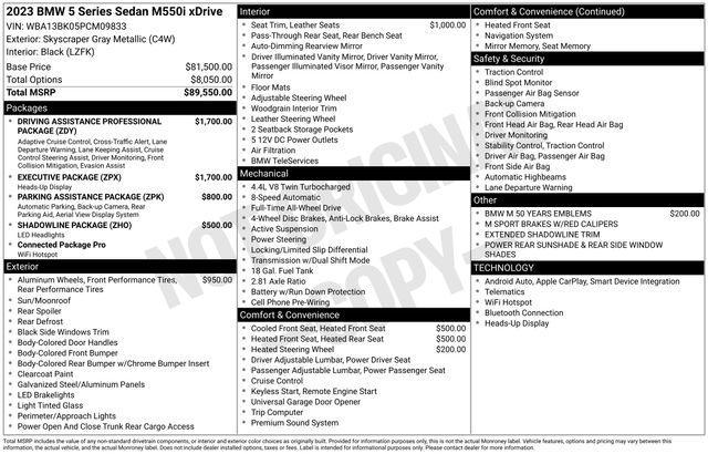 used 2023 BMW M550 car, priced at $64,491