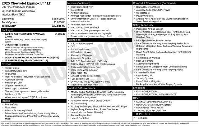 used 2025 Chevrolet Equinox car, priced at $30,991