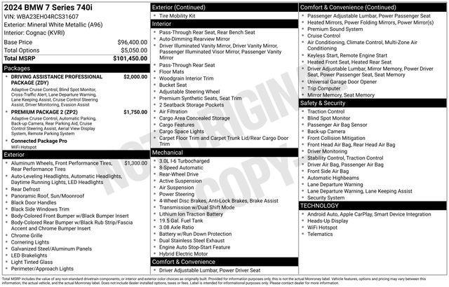 used 2024 BMW 740 car, priced at $82,999