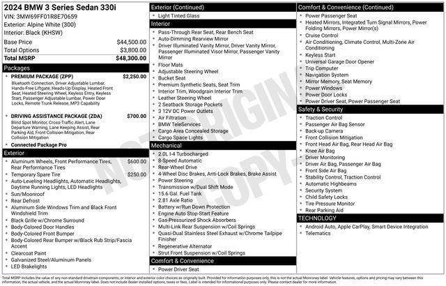 used 2024 BMW 330 car, priced at $38,791