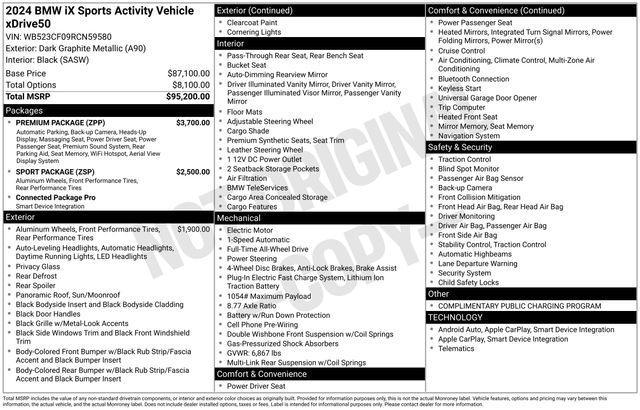 used 2024 BMW iX car, priced at $55,991