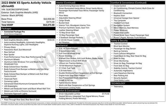 used 2023 BMW X5 car, priced at $43,991