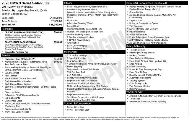 used 2023 BMW 330 car, priced at $38,991