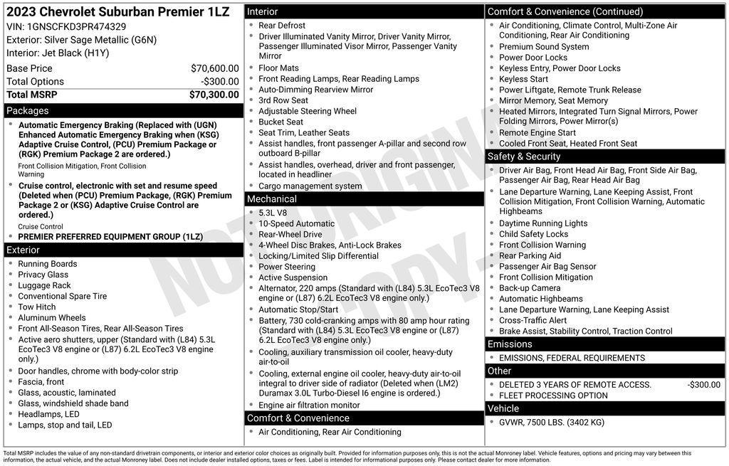 used 2023 Chevrolet Suburban car, priced at $44,950