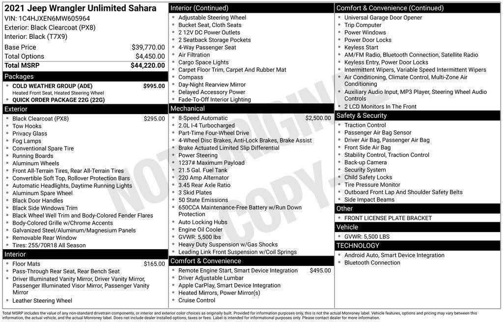 used 2021 Jeep Wrangler Unlimited car, priced at $28,390
