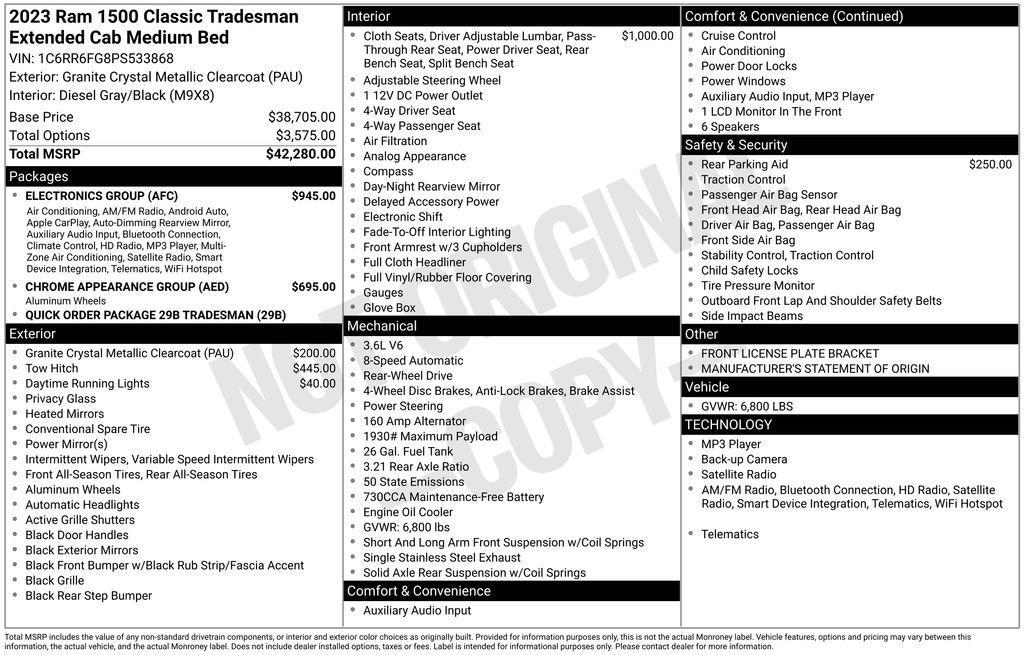 used 2023 Ram 1500 car, priced at $23,950