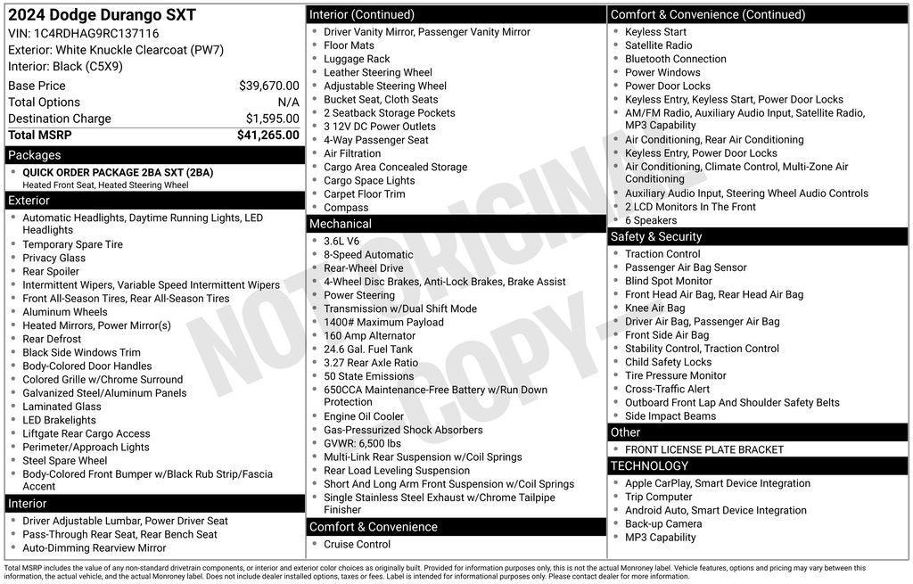 used 2024 Dodge Durango car, priced at $26,750