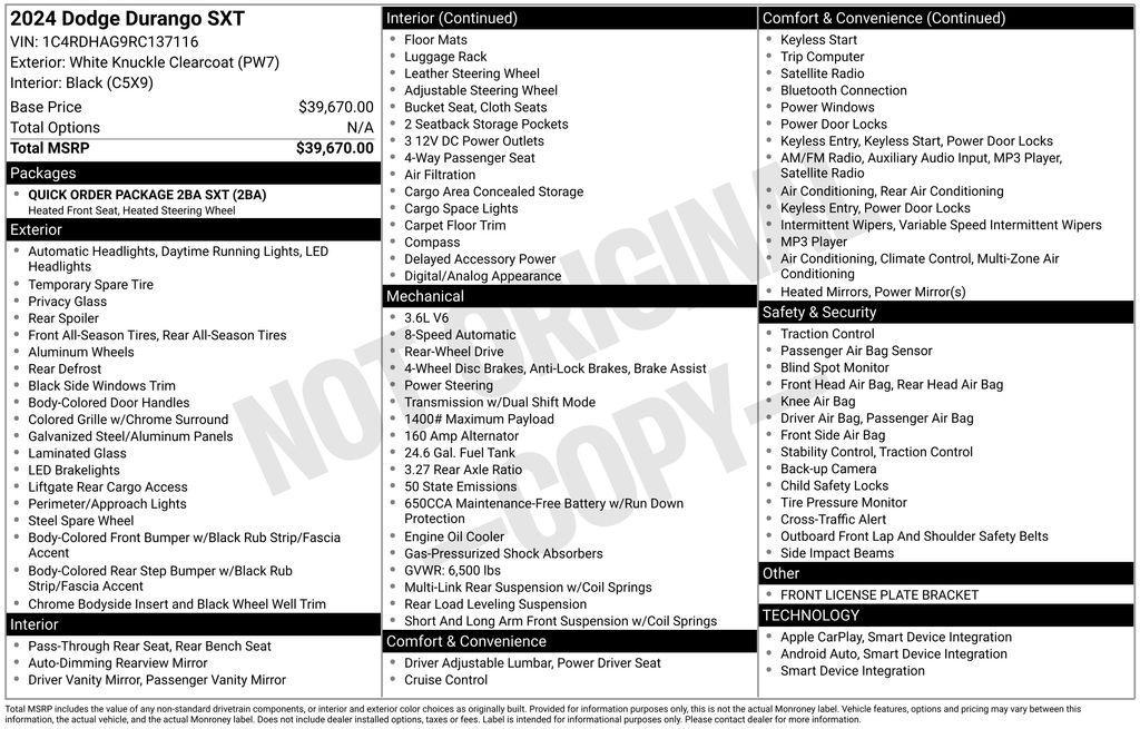 used 2024 Dodge Durango car, priced at $27,375