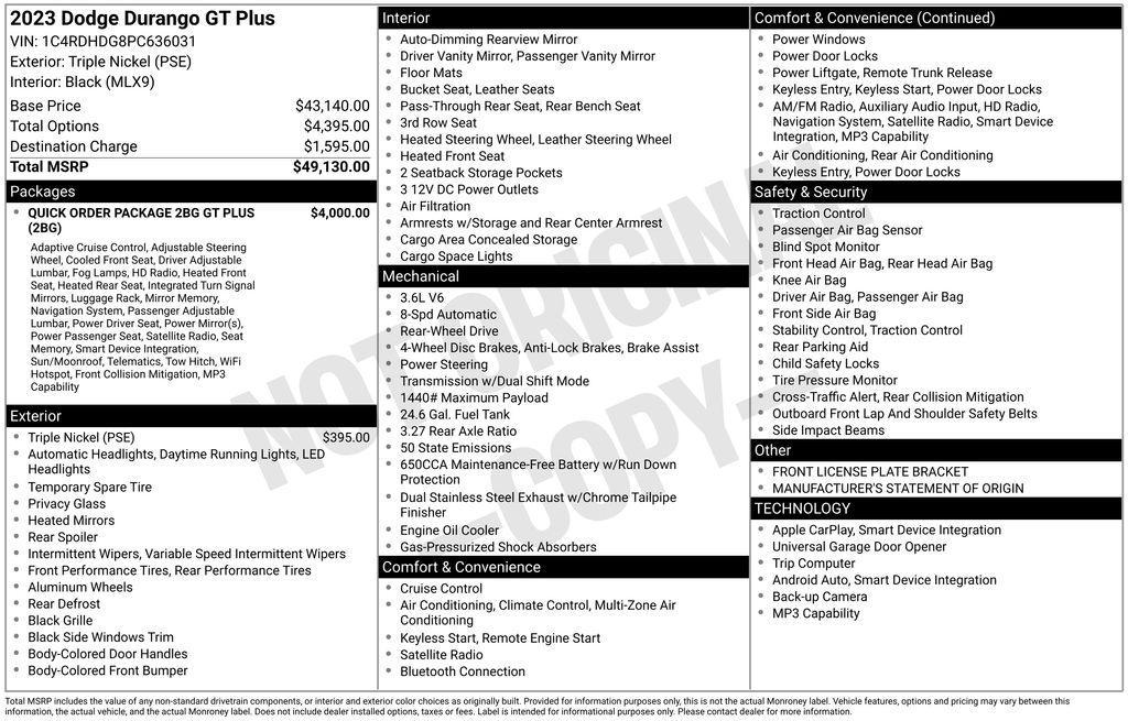 used 2023 Dodge Durango car, priced at $27,490