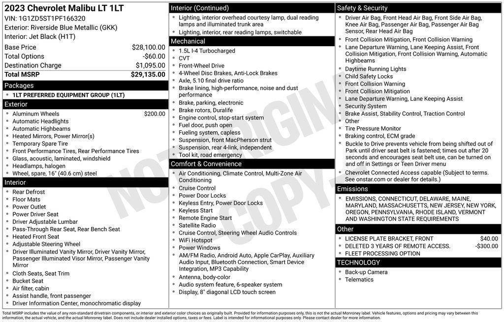 used 2023 Chevrolet Malibu car, priced at $17,090