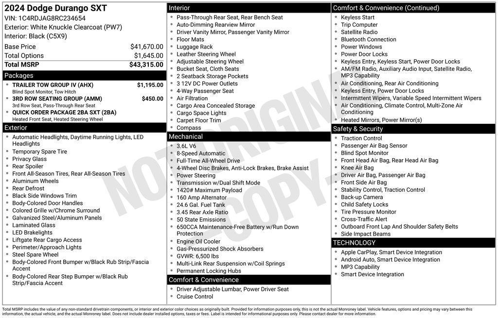 used 2024 Dodge Durango car, priced at $29,950