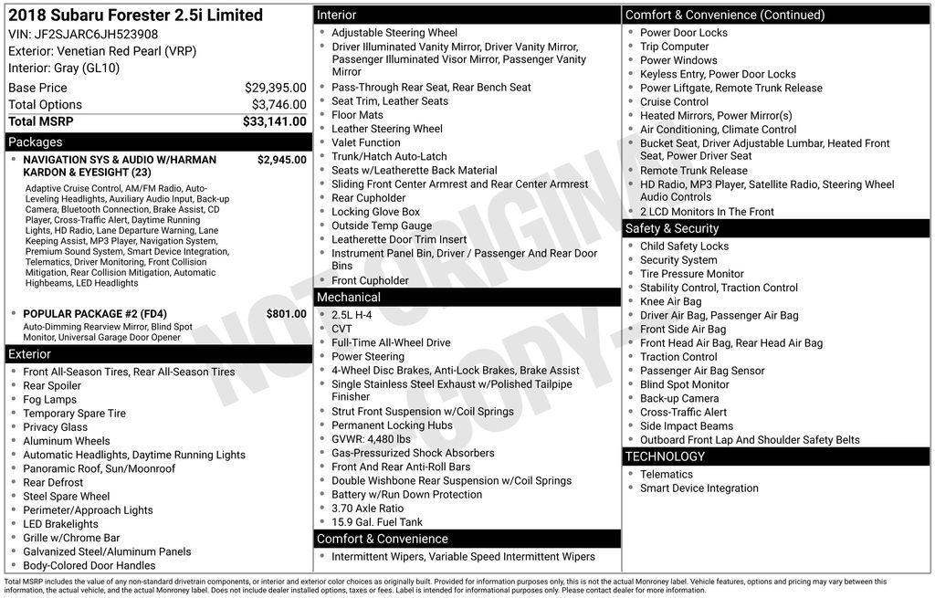 used 2018 Subaru Forester car, priced at $21,950