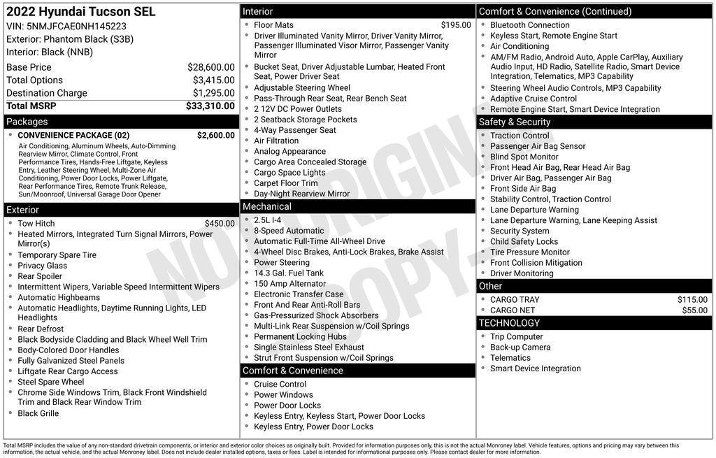 used 2022 Hyundai Tucson car, priced at $23,175