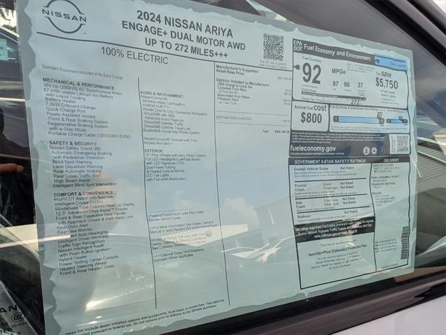 new 2024 Nissan ARIYA car, priced at $43,091