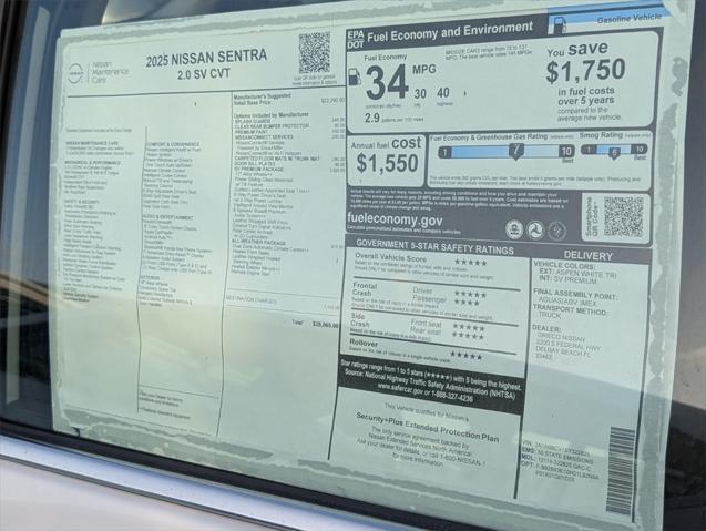 new 2025 Nissan Sentra car, priced at $25,820