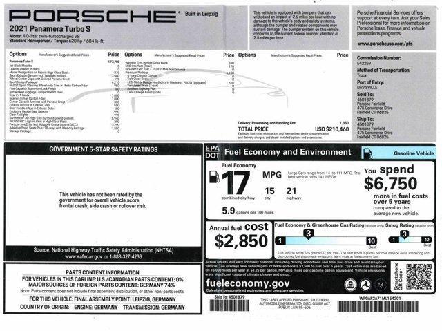 used 2021 Porsche Panamera car, priced at $127,790