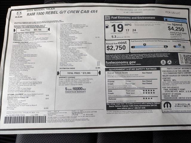 new 2025 Ram 1500 car, priced at $59,991
