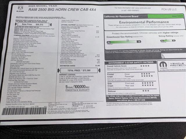 new 2025 Ram 2500 car, priced at $65,991