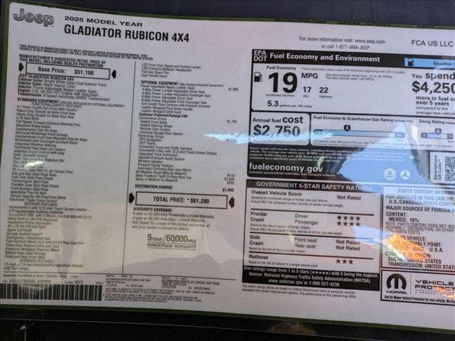 new 2025 Jeep Gladiator car, priced at $49,991